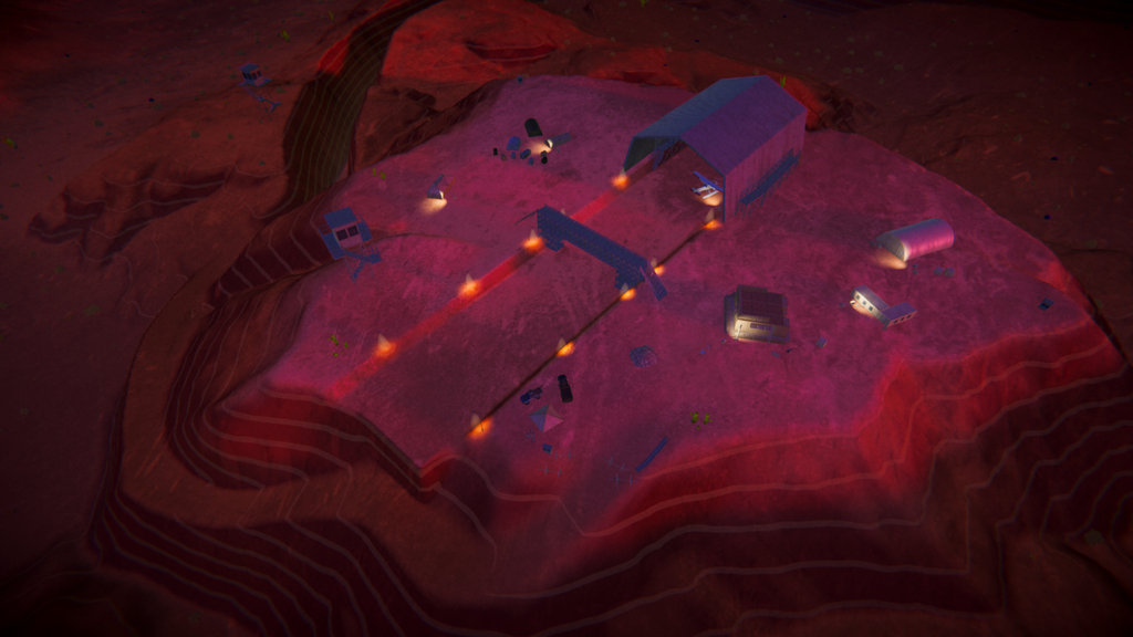 A desert militia camp at night